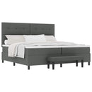 Box spring seng med hovedgærde Mørkegrå 200 x 200 cm Stof