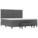 Box spring seng med hovedgærde Mørkegrå 200 x 200 cm Stof