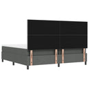 Box spring seng med hovedgærde Mørkegrå 200 x 200 cm Stof