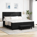 Box spring seng med hovedgærde Sort 200 x 200 cm Stof