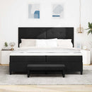 Box spring seng med hovedgærde Sort 200 x 200 cm Stof