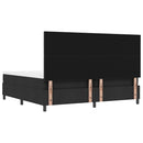 Box spring seng med hovedgærde Sort 200 x 200 cm Stof