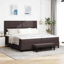 Box spring seng med hovedgærde Mørk Brun 200 x 200 cm Stof