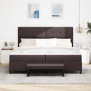 Box spring seng med hovedgærde Mørk Brun 200 x 200 cm Stof