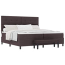Box spring seng med hovedgærde Mørk Brun 200 x 200 cm Stof