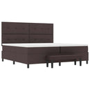 Box spring seng med hovedgærde Mørk Brun 200 x 200 cm Stof