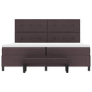 Box spring seng med hovedgærde Mørk Brun 200 x 200 cm Stof