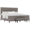 Box spring seng med hovedgærde Gråbrun 200 x 200 cm Stof