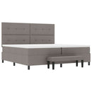 Box spring seng med hovedgærde Gråbrun 200 x 200 cm Stof