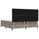 Box spring seng med hovedgærde Gråbrun 200 x 200 cm Stof