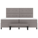 Box spring seng med hovedgærde Gråbrun 200 x 200 cm Stof