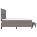 Box spring seng med hovedgærde Gråbrun 200 x 200 cm Stof
