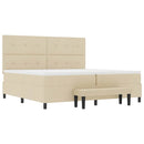 Box spring seng med hovedgærde Creme 200 x 200 cm Stof