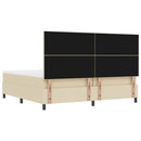Box spring seng med hovedgærde Creme 200 x 200 cm Stof