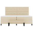 Box spring seng med hovedgærde Creme 200 x 200 cm Stof