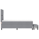 Box spring seng med hovedgærde Lysegrå 80 x 200 cm Stof