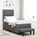 Box spring seng med hovedgærde Mørkegrå 80 x 200 cm Stof