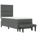 Box spring seng med hovedgærde Mørkegrå 80 x 200 cm Stof