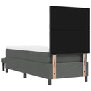 Box spring seng med hovedgærde Mørkegrå 80 x 200 cm Stof