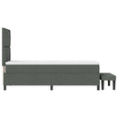 Box spring seng med hovedgærde Mørkegrå 80 x 200 cm Stof
