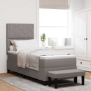 Box spring seng med hovedgærde Gråbrun 80 x 200 cm Stof