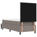 Box spring seng med hovedgærde Gråbrun 80 x 200 cm Stof