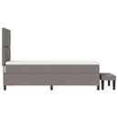 Box spring seng med hovedgærde Gråbrun 80 x 200 cm Stof
