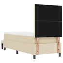 Box spring seng med hovedgærde Creme 80 x 200 cm Stof