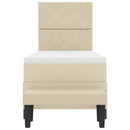 Box spring seng med hovedgærde Creme 80 x 200 cm Stof