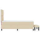 Box spring seng med hovedgærde Creme 80 x 200 cm Stof