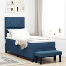 Box spring seng med hovedgærde Blå 80 x 200 cm Stof