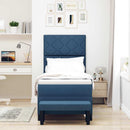 Box spring seng med hovedgærde Blå 80 x 200 cm Stof