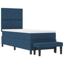 Box spring seng med hovedgærde Blå 80 x 200 cm Stof