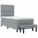 Box spring seng med hovedgærde Lysegrå 90 x 190 cm Stof