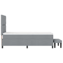 Box spring seng med hovedgærde Lysegrå 90 x 190 cm Stof