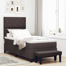 Box spring seng med pude Mørk Brun 90 x 190 cm Stof