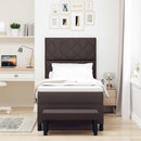 Box spring seng med pude Mørk Brun 90 x 190 cm Stof