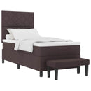 Box spring seng med pude Mørk Brun 90 x 190 cm Stof