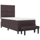 Box spring seng med pude Mørk Brun 90 x 190 cm Stof
