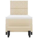 Box spring seng med hovedgærde Creme 90 x 190 cm Stof