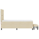 Box spring seng med hovedgærde Creme 90 x 190 cm Stof