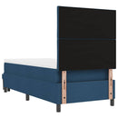 Box spring seng med pude med hovedgærde Blå 90 x 190 cm Stof