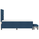 Box spring seng med pude med hovedgærde Blå 90 x 190 cm Stof