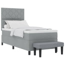 Box spring seng med hovedgærde Lysegrå 90 x 200 cm Stof