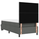 Box spring seng med hovedgærde Mørkegrå 90 x 200 cm Stof