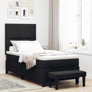Box spring seng med hovedgærde Sort 90 x 200 cm Stof