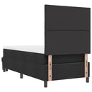 Box spring seng med hovedgærde Sort 90 x 200 cm Stof