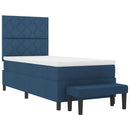Box spring seng med hovedgærde Blå 90 x 200 cm Stof