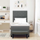Box spring seng med hovedgærde Mørkegrå 100 x 200 cm Stof