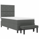 Box spring seng med hovedgærde Mørkegrå 100 x 200 cm Stof